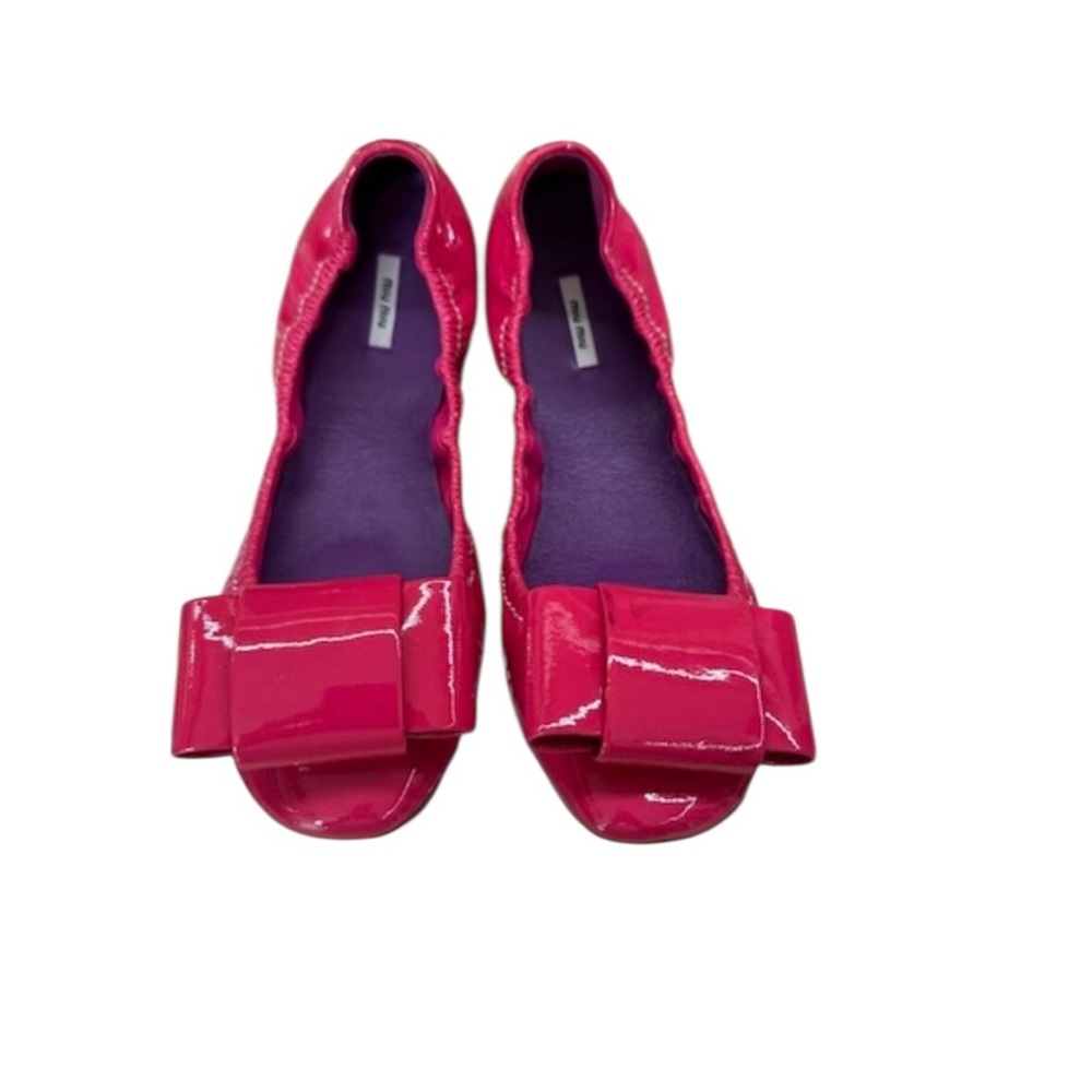 Miu Miu Patent Leather Size 38 Pink Ballet Flats - Picture 4 of 10